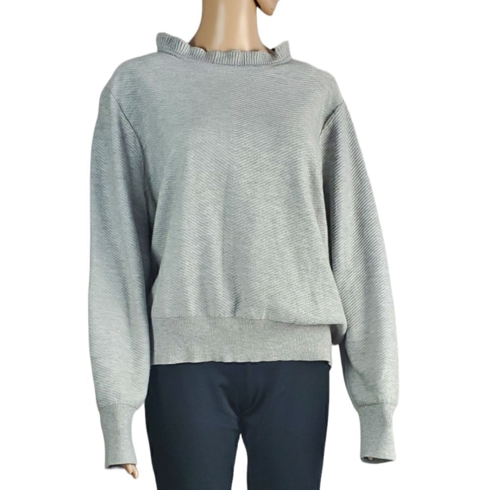 J.Crew Gray Ribbed Merino Ribbed  Sweater, XXL